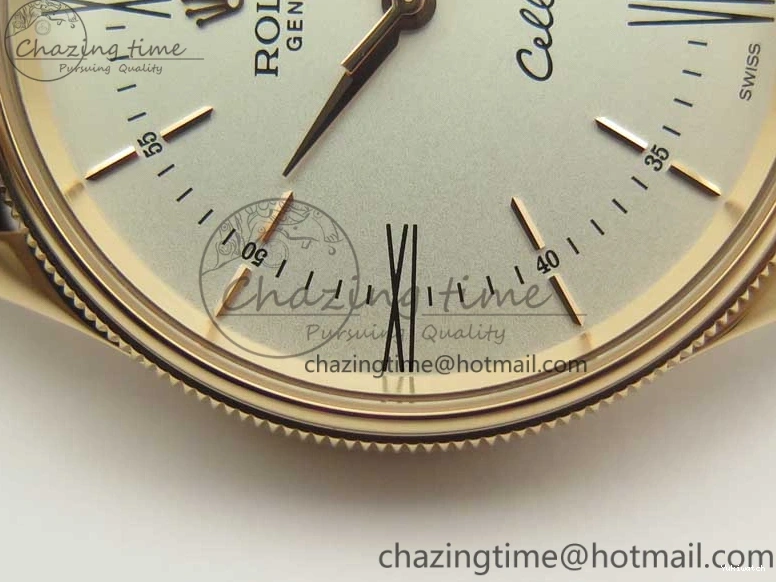 Edition Time V4 Marker 50509 Brown A3132 Cellini Dial Strap RG on MKF White Roman Leather Best 0131